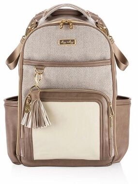 Itzy Ritzy Diaper Backpack - Taupe & Cream